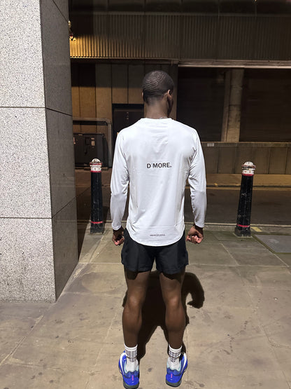 WHITE LONG SLEEVE TRAINING TOP