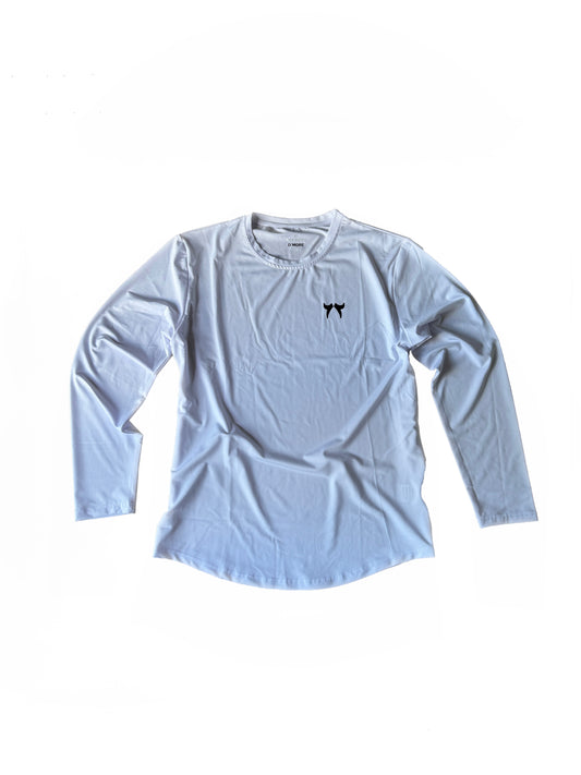 WHITE LONG SLEEVE TRAINING TOP
