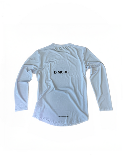 WHITE LONG SLEEVE TRAINING TOP